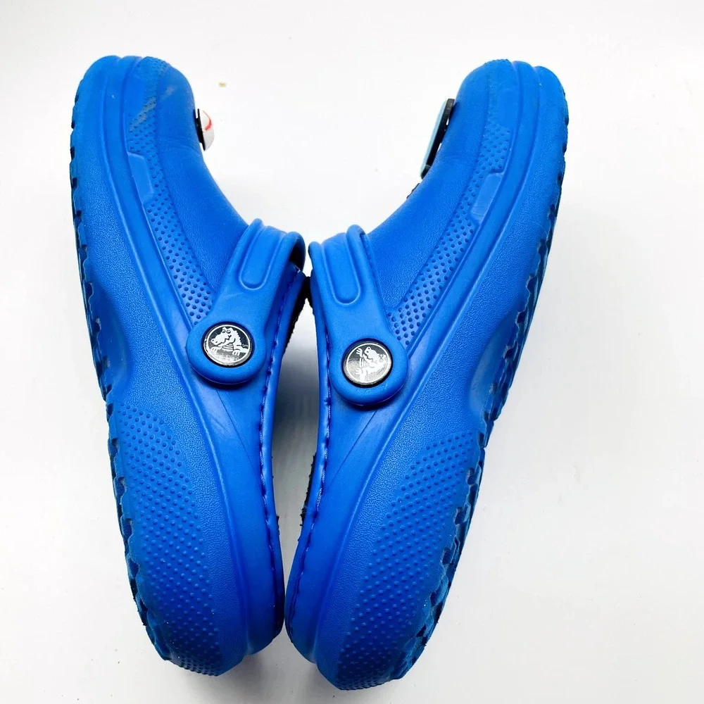 Crocs Classic Clogs Kids J3 Blue Sports Jibbitz Charms Slip On Comfort Shoes